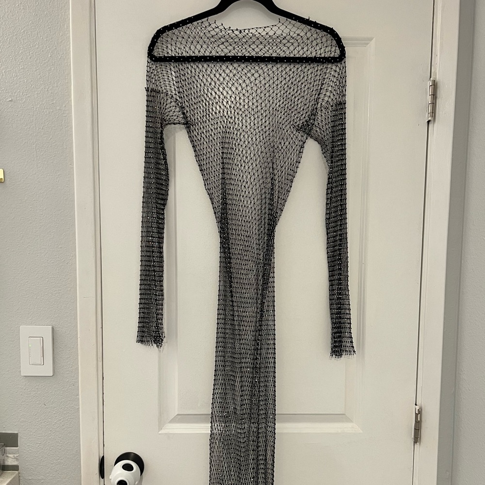 Midi mesh rhinestone dress. Just the mesh dress only- super stunning - Picture 5 of 5